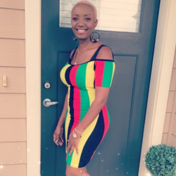 highlight Dresses & Skirts - Rasta Off Shoulder Dress Knit